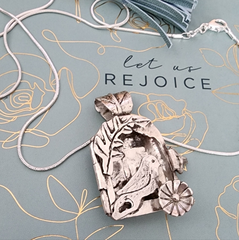 BIRD CAGE NECKLACE HANDMADE IN STERLING SILVER (Order Upon Request) - Picture 5 of 8